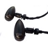 MotorToGo Black Bullet Motorcycle LED Turn Signal LED Indicators Blinkers
