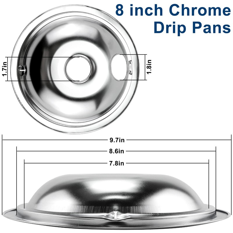 4 Pack GE68C Chrome 2 x 6inch, 2 x 8inch