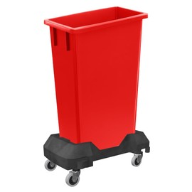 Zedfire 23-Gallon Slender Trash Can, Commercial Slim Rectangular Trash Can with Dolly - Red