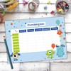 Papierdrachen Timetable DIN A4 Pad – Monster Design – Writeable
