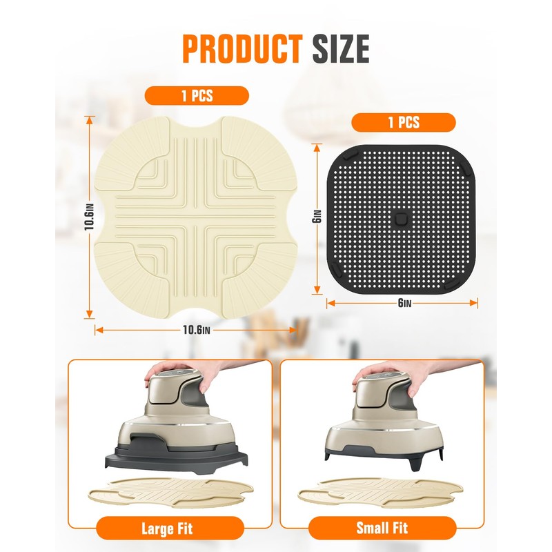 2-PCS Air Fryer Heat Resistant Mat & Splatter Shield for