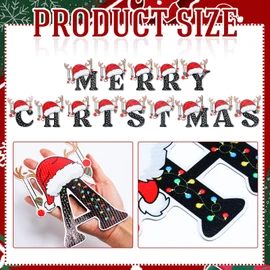 Xuhal 14 Pcs Christmas Reflective Car Magnet Set Merry Christmas Letter Large Xmas Garage Magnet Sticker Xmas Car Decal for Refrigerator Mailbox Outdoor Garage Door Decoration (Fresh)