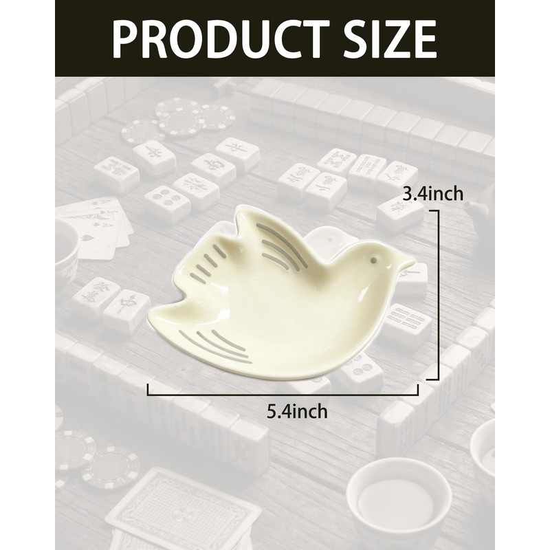 Bird Shaped Ceramic Mahjong Dice Tray,American Mahjong Dice Chip Tray