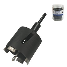 CAVATINY Diamond Drill Bit Socket Countersink 82 mm, Segment Height 10 mm with M16 Socket 80 mm Usable Length, SDS-plus Adapter, Drill Bit for Concrete, Solid Brick, Masonry, Sand-lime Brick, Poroton