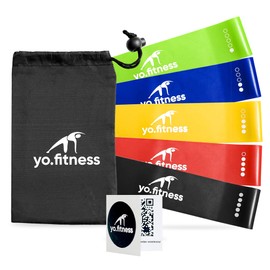 Yo.Fitness Bandas de Resistencia para Ejercicio en Casa o Gimnasio | Set de 5 Ligas de Acondicionamiento Fisico