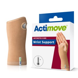 Actimove® ARTHRITIS CARE Wrist Support - Light Compression Support and Therapeutic Warmth For Wrist Arthritis - Heat-Retaining Ceramic Fibre Yarns - Beige, Large