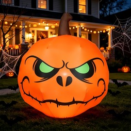 PIPIMOUSE 4 FT Halloween Inflatables Pumpkin Outdoor Decorations