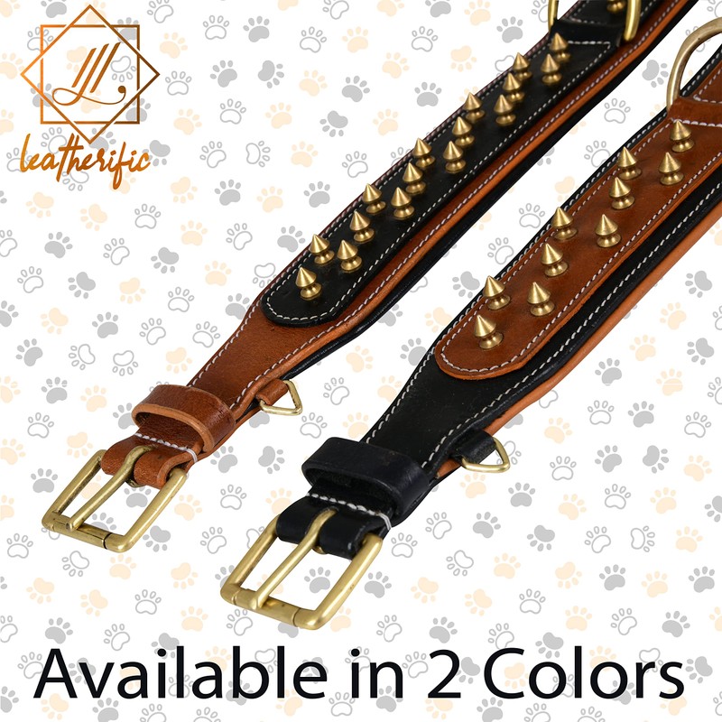 Genuine Leather Dog Collar by Leatherific, Premium Bridle Leather, Heavy