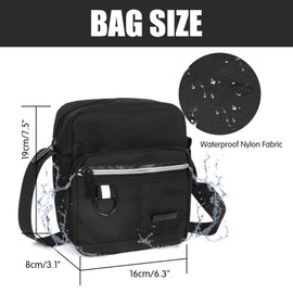 Kaket Men's Shoulder Bags, Small Crossbody Bags for Men Waterproof Messenger Bags, Men Travel Phone Bags Business Bags Casual Bags with Multiple Pockets (Black)