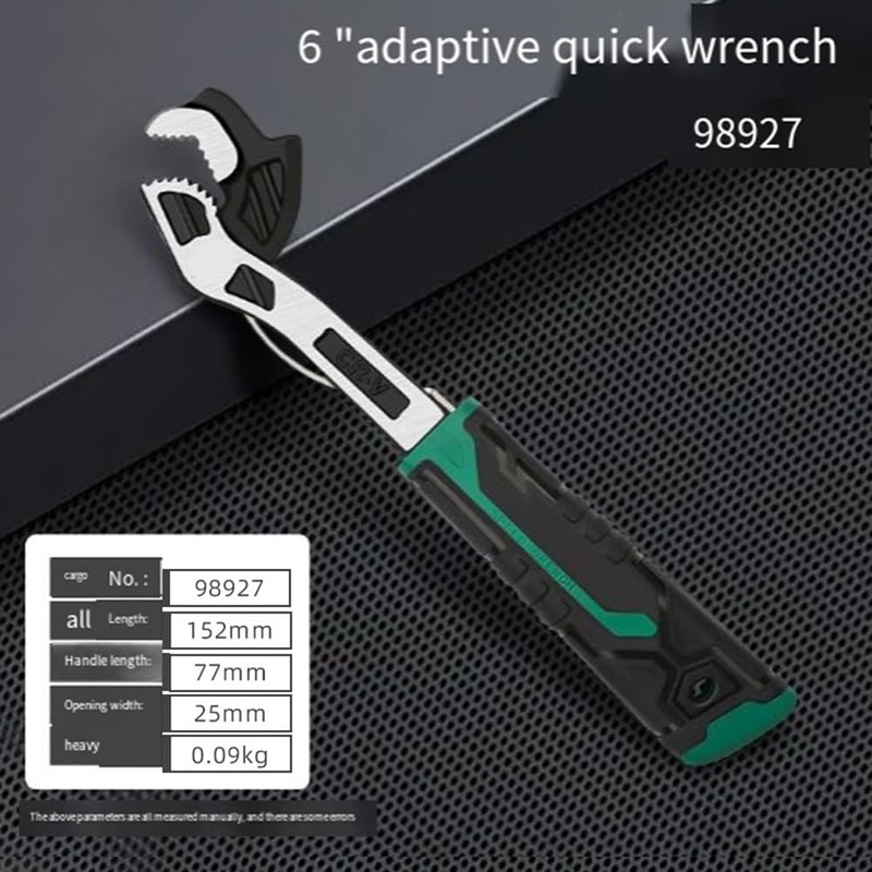 Vkyipg 6Inch Adjustable Wrench,Auto Size Adjusting Wrench,Self-Adjusting Quick Wrench,Multi-Size Spring