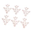 80pcs Airplane Shaped Paper Clips Rose Gold Prevent Rust Plane