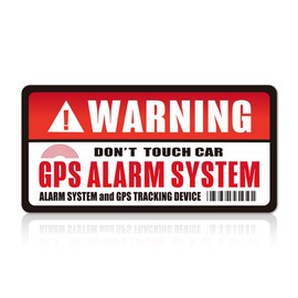 Anti-theft Anti-theft Prank Accident Prevention Security Sticker Sticker GPS WARNING Car Bicycle Bike Waterproof Waterproof (Red & White, 1 Piece)