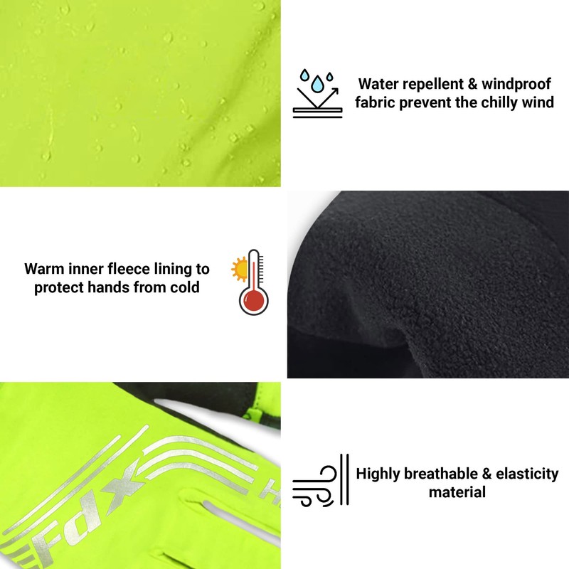 FDX Full Finger Cycling Gloves Winter Breathable Water Resistant Windproof