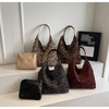 WEEKXING Suede Tote Bags for Women Leopard Print Purse Suede