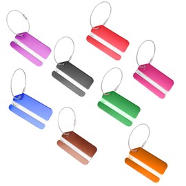 8 Pack Luggage Tags Business Card Holder, Aluminum Travel ID Bag Tag Suitable for Suitcases Travel Luggage Baggage Identifier