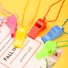 Lezevn 120 Pieces Neon Whistles with Lanyards Plastic Multicolor Whistles