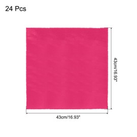 sourcing map 24pcs Rose Red Satin Table Napkins Polyester Square Bright Table Napkin Fabric Table Napkin for Event Wedding Party Table Decoration, 17 x 17 Inch