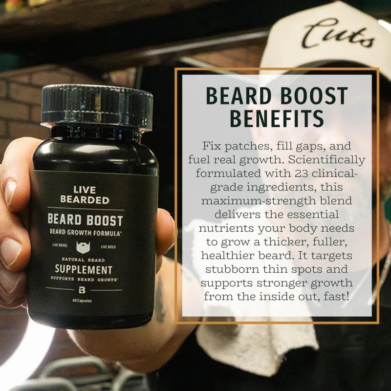 Live Bearded Beard Boost: Cápsulas Para Barba Con Biotina N/a