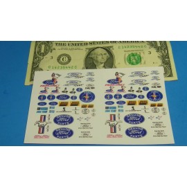 Donna's HO 1:87 Slot Car & 1/64 Diecast WHITE Background STICKERS Medium 2X FORD RULES