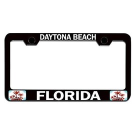 Custom Brother - Daytona Beach Florida Beach Summer Surf Surfing Black Steel Auto SUV License Plate Frame License Tag Holder, J38