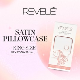 Revele Satin Pillowcase for Hair and Skin, Includes one King Size Pillow Case with Envelope Closure, White