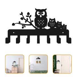 ABOOFAN Owl Design Heavy Duty Wall Mounted Coat Rack with Hooks Creative Iron Key Holder for Hallway Bedroom Kitchen Bathroom Decor Sturdy Wall Coat Hanger