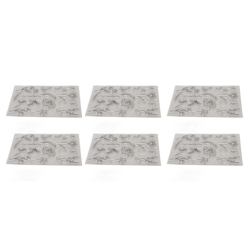 6pcs Clear Stamps Innovative Decorative Flower TPR Clear Stamps for