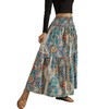 YHYJMY Women's Boho Skirt Elastic High Waist Pleated A-Line Flared