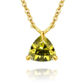 Anten Pink Green Cubic Zirconic Pendant Necklace for Woman, Simple Sterling Silver Necklace, Birthday Christmas Gifts for Girls Teen Friend