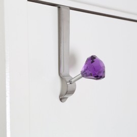 Premier Housewares 509777 Diamante Over Door Hook - Purple H12 x W3 x D10cm