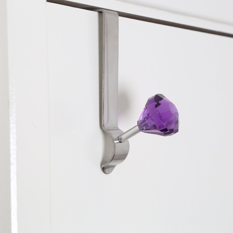 Premier Housewares 509777 Diamante Over Door Hook - Purple H12