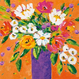 IHR Ideal Home Range Cocktail Napkins Disposable 3-Ply Paper Party Napkin Pack, 5" x 5", A Burst Of Joy, 20-Count