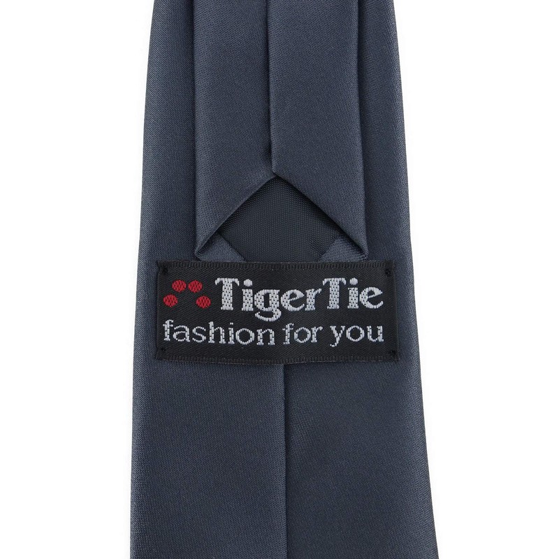 TigerTie Plain Children's Tie Pre-Tied with Elastic Band, charcoal