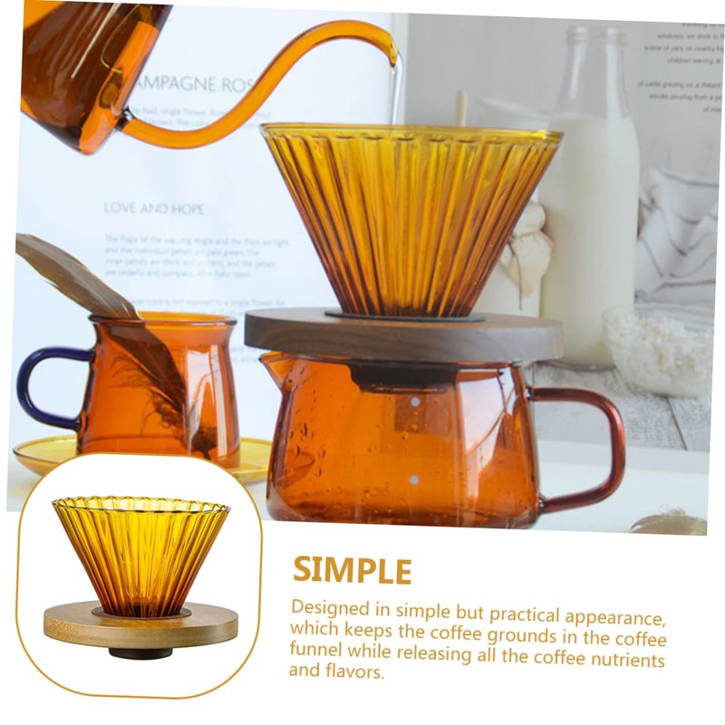 SHINEOFI 1 Set Coffee Dripper Durable High Borosilicate Funnel with