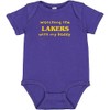 Watching the Lakers with my Daddy Baby Boy Bodysuit Outfit