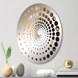 Native American Art wall mirror, Oval 0 mirror, Round Yellow bathroom mirror, Native American Art vanity mirror Heritage in Saffron and Ebony: Native Art III printed mirror decor , oval mirror 20x30