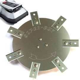Blade Disc Stainless Steel / Aluminium for Ecovacs Goat - 7 Fixed Ceramic Hob Scraper Blades - Robotic Lawnmower - Fits All Models 220 mm Cutting Width - Heavy Duty! Robotic Lawnmower Tuning Blade