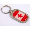 Llavero con bandera de Canadá de metal, chapado en cromo,