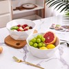 Set Of 2 Premium Ceramic Geometric Large Salad Serving Bowls