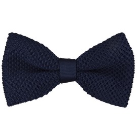 High quality TigerTie knit bow tie in marine dark blue monochrome + Aufbewahrungsbox - bow tie 30 cm bis 55 cm adjustable
