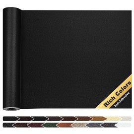 KING MOUNTAIN Leather Repair Patch, 16 x 60 Inches Self-Adhesive Repair Tape for Damaged Furniture, Seating, Car Seats, Goods (Fine Grained Black)