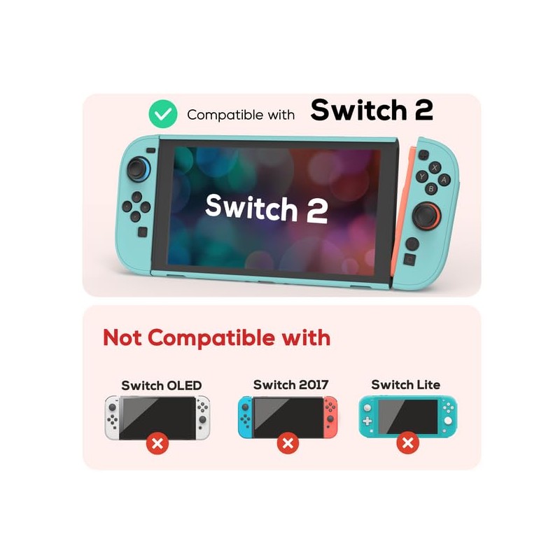 TIKOdirect Protective Case for Switch 2, Hard PC Slim Dockable