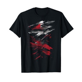 Red And Black Dynamic Splatter Graphic T-Shirt