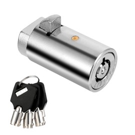 Vending Machine Lock Key Tubular Locks Cylinder Lock Set fits Most T Handle Locks for Coke Snack Candy Machine Zinc Alloy Soda Machines, Chrome Surface (3 Keys)