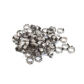 LTI Premium Quality 50 Pack 3/8 inch PEX Cinch Clamps, Full 304 Stainless Steel Cinch Crimp Rings Pinch Clamps 13.3mm for PEX Tubing Pipe Fitting Connections (3/8 inch)