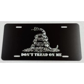 BLVD Engraved Gadsden Flag DON'T TREAD ON ME Car Tag Diamond Etched License Plate