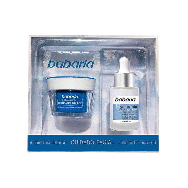 Babaria Blue Light Face Cream with HEV Light Protection 50 ml & Hyaluronic Acid Serum for Face 30 ml
