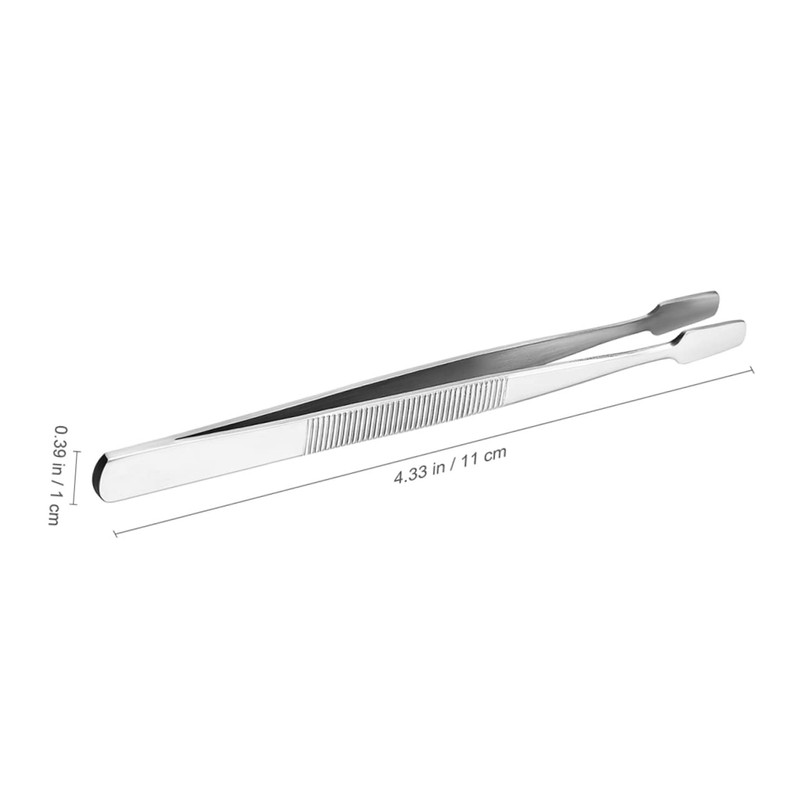 DOITOOL 10pcs Stainless Steel Stamp Tweezers Ergonomic Long Precision Tongs