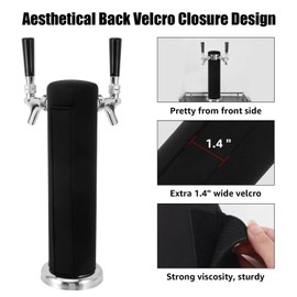 Dbgogo Beer Tower Insulator for Standard 3” Diameter 2 Tap Beer Tower, Stretchy Neoprene Beer Tower Cooler Sleeve Insulated Kegerator Tower Cooler to Minimize Condensation & Reduce Foam