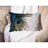 BGBDEIA Peacock Decorative Linen Cushion Covers 30 x 50 cm